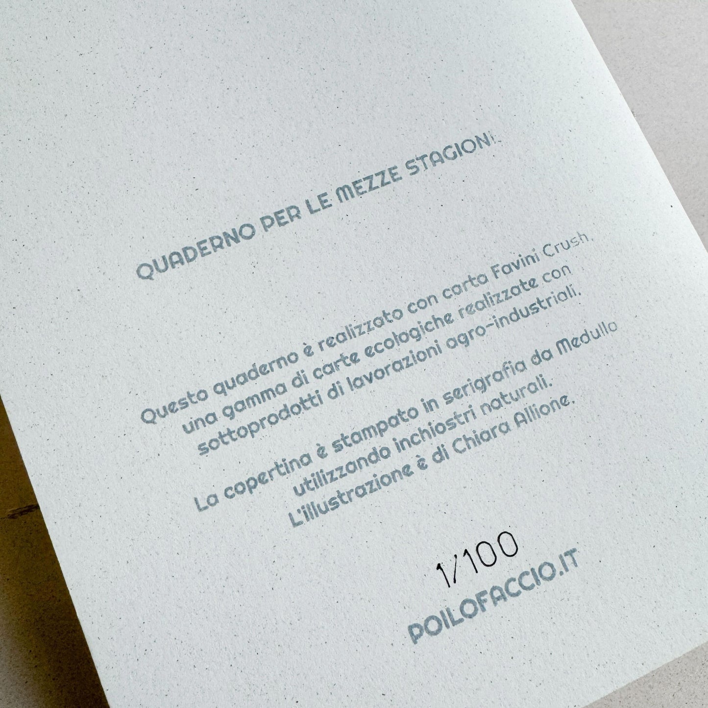 QUADERNO - LE STAGIONI DEL PÖI