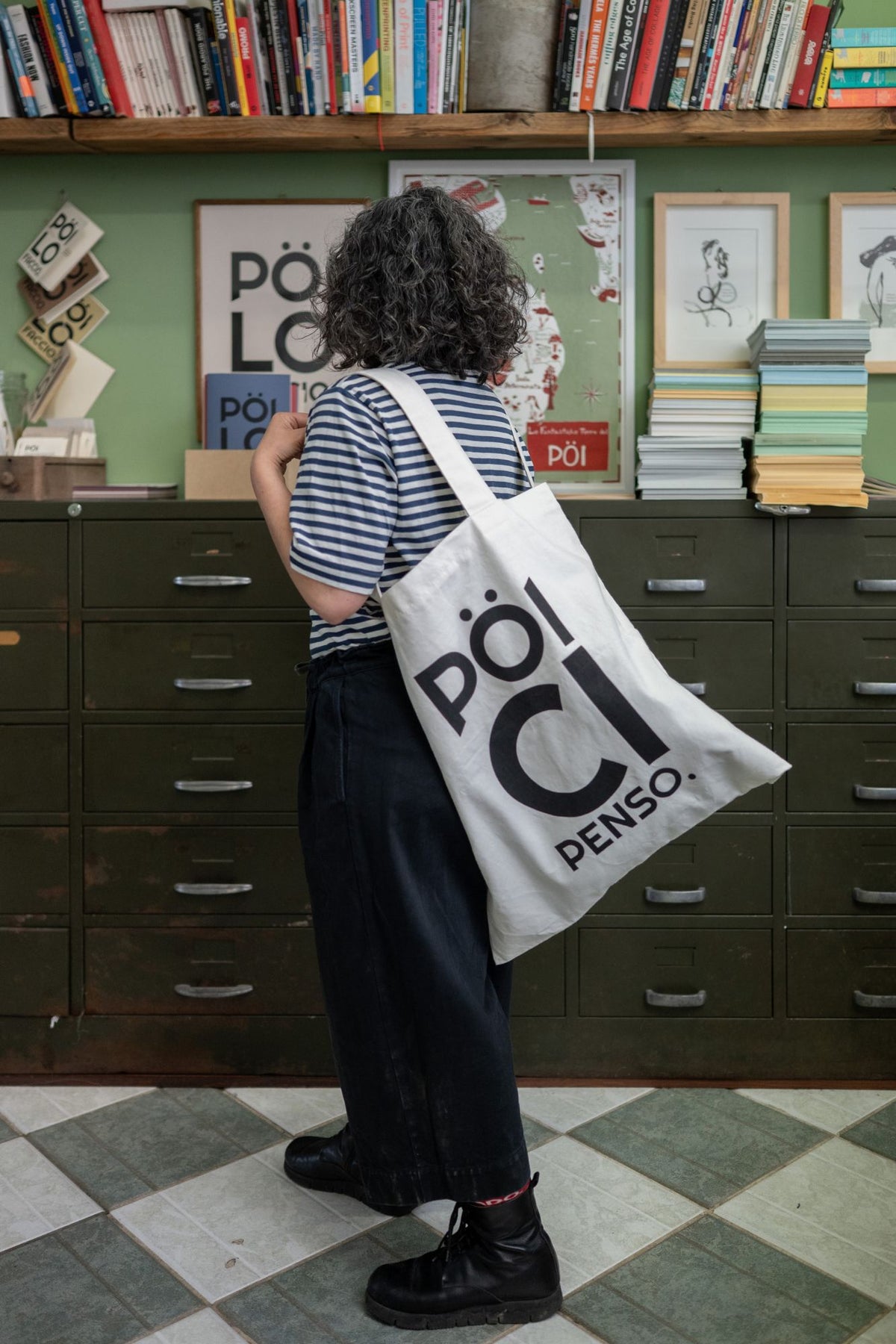 BORSA - PÖI CI PENSO in cotone bianco