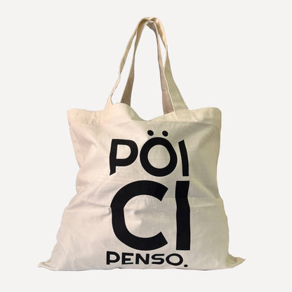 SHOPPER - PÖI CI PENSO in cotone bianco