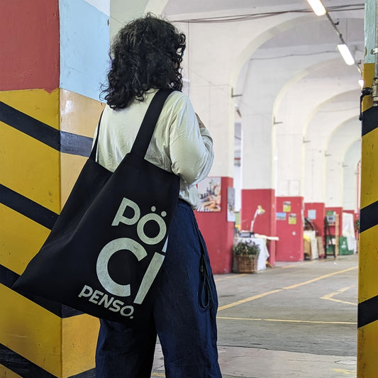 SHOPPER - PÖI CI PENSO in denim blu scuro